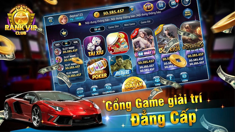 Các sản phẩm game cá cược có tại RankVip